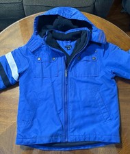 Tommy Hilfiger Boys Navy Blue Hooded Zip Fleece Jacket Lined Pockets 6 6-7