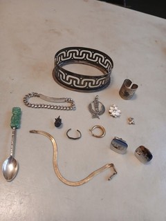 Vintage STERLING SILVER Scrap Or Use Lot 104 grams JEWELRY PIN CUSHION FRAME