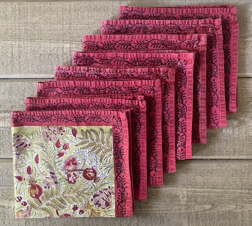 Couleur Nature by Bruno Lamy Cloth Napkins Floral 100% Cotton Set/8