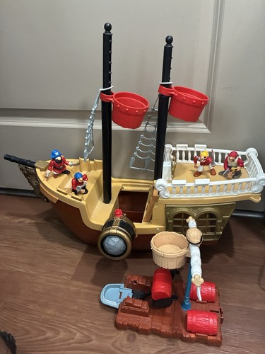 RARE Nice!! Fisher Price 1994 Great Adventure Pirate Ship Set & Figures