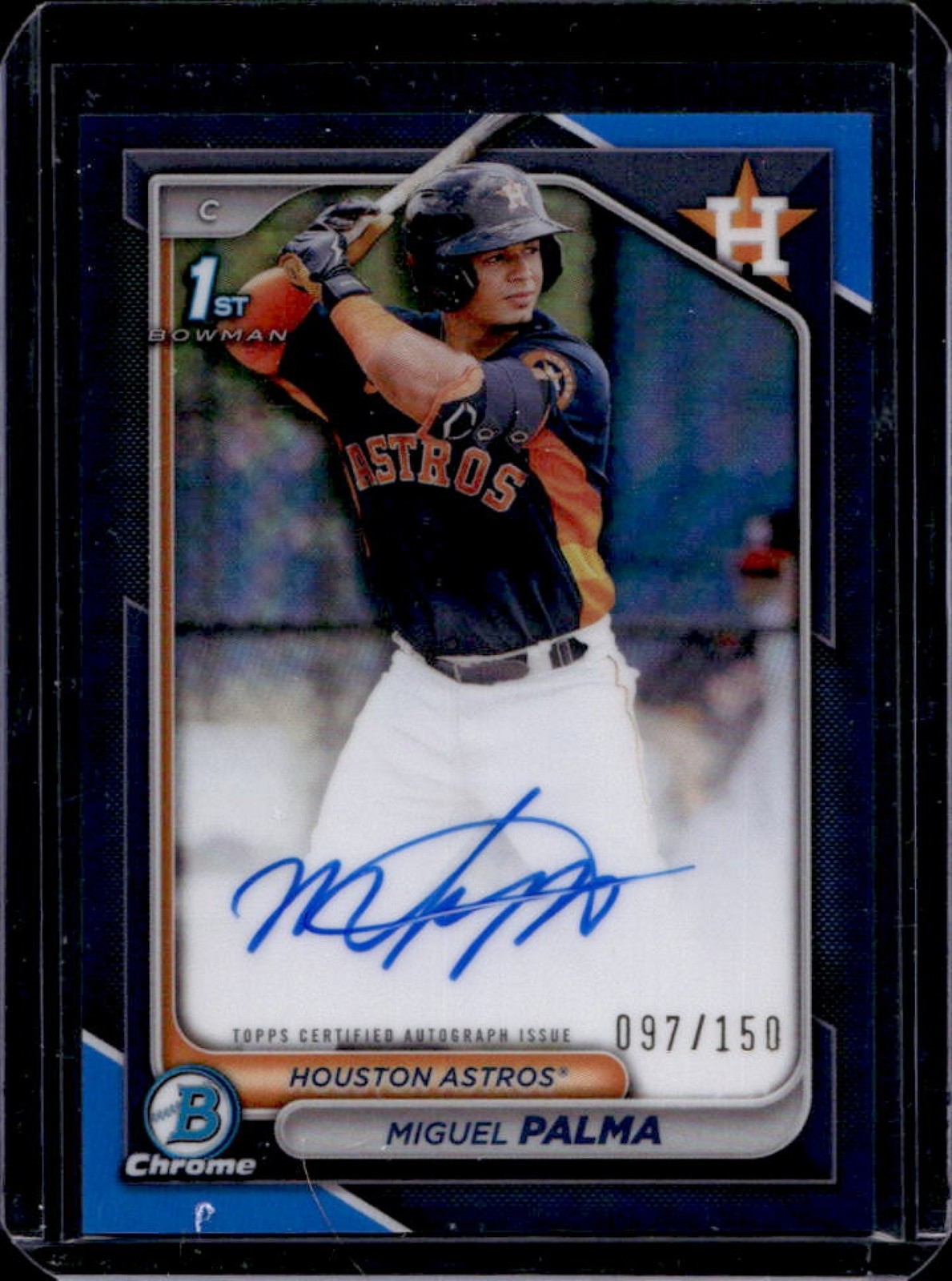 2024 Bowman Chrome Miguel Palma Auto Blue Refractor 1st #97/150 Astros