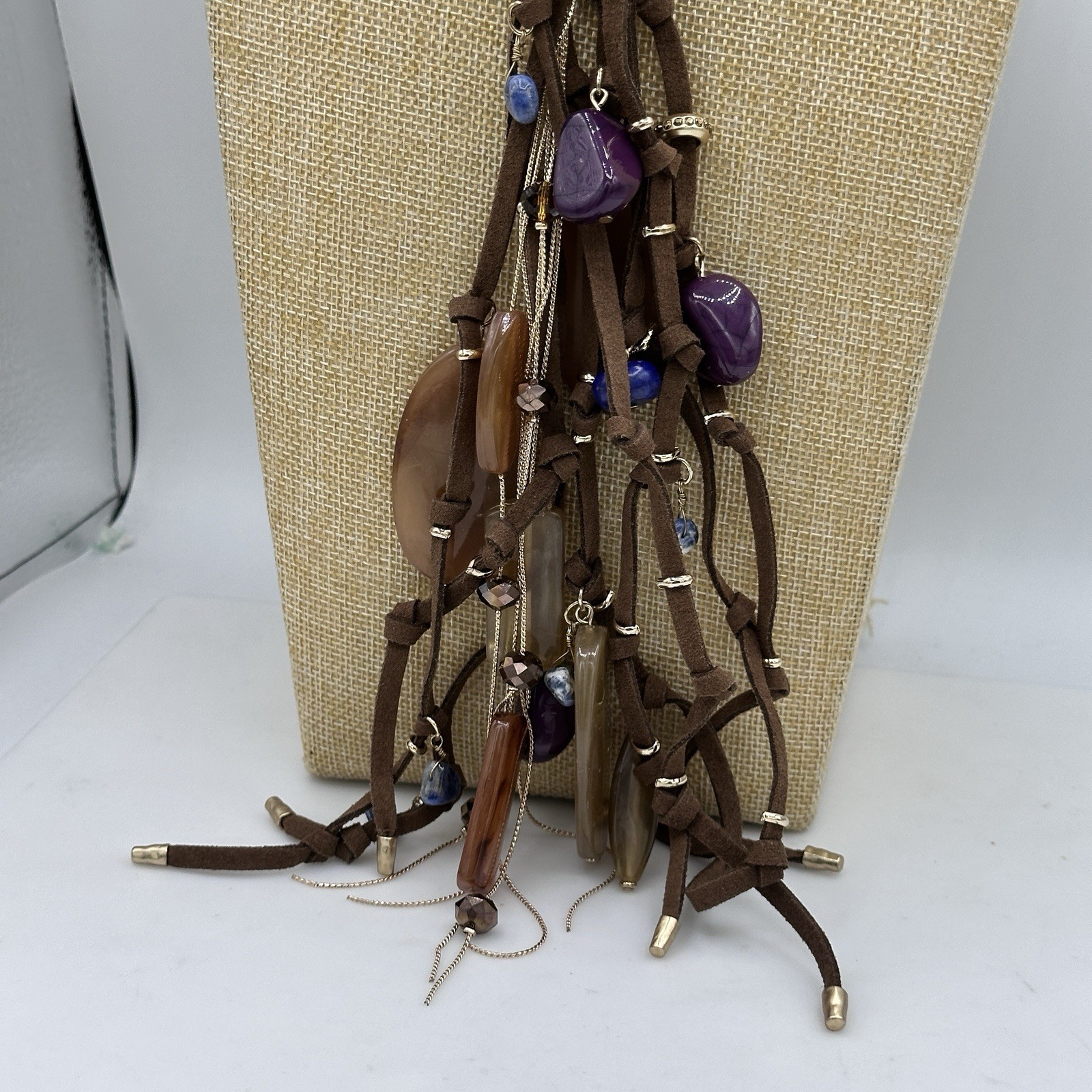 CHICO'S Western Statement Suede Lariat Tassel Nec… - image 5