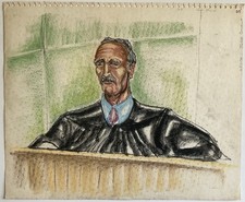 Watergate Courtroom Sketch Judge William Bryant date Herbert Bart Porter Guilty