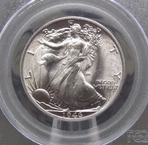 1946 "P" Walking Liberty Half Dollar 50c PCGS MS64 #084 OGH Old Green ECC&C, Inc