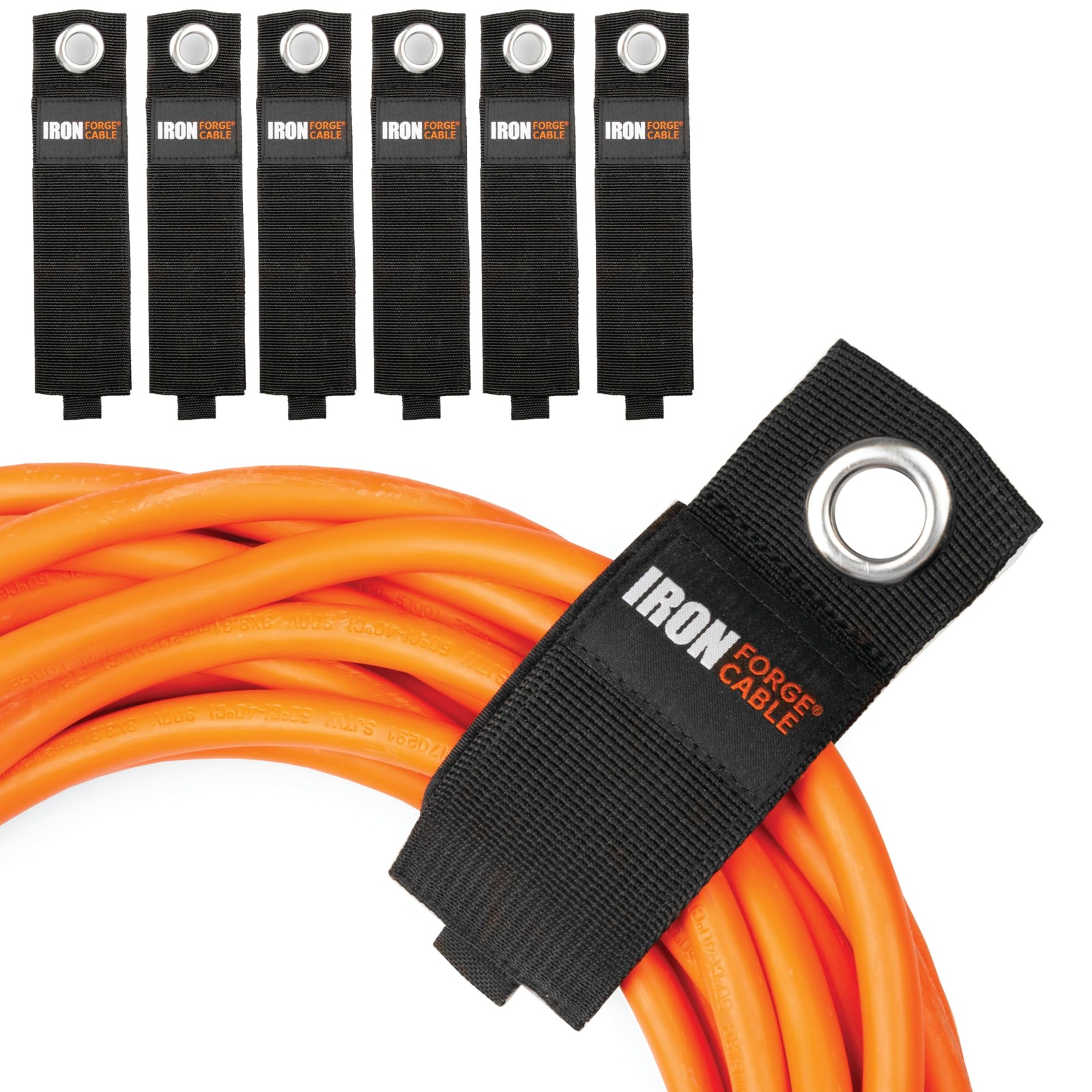 6 Pack Extension Cord Storage Straps - Large 13.25 Inch Organizer for Neat Wrapping-image