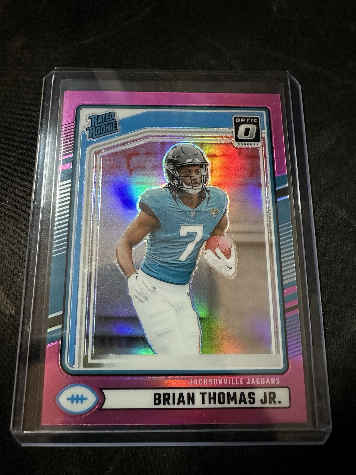 2024 Panini Donruss Brian Thomas Jr #313 Optic Pink Prizm Rookie Preview Card