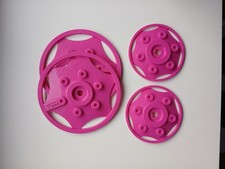New Rolly Toys Pink Pedal Tractor PINK Wheel Trim Set + Cap Nuts