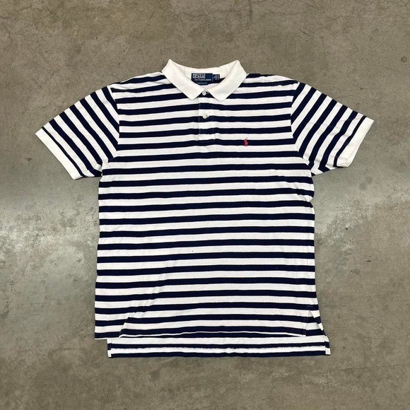 Polo Ralph Lauren polo Navy and white striped Vintage Mens Size L