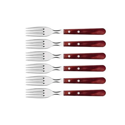 Steak Gabel Tramontina Jumbo 6 Stück Küchengabel 29899 166 Edelstahl Griffe rot