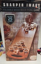 Sharper Image Wood Beer Pong Game /free Shipping 