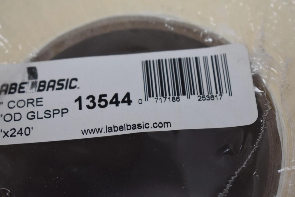 Rollo de etiquetas LabelBasic 3" núcleo 6" OD GLSPP 5" x 240' código de barras 13544 nuevo sellado Foto 3 de 4