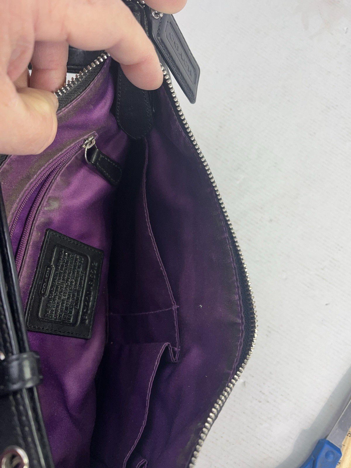 COACH  Black Leather ASHLEY Pleated Python Crossb… - image 9