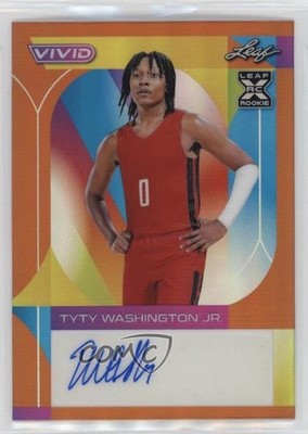 2022-23 Leaf Vivid Orange 2/10 TyTy Washington Jr #BA-TWJ Rookie Auto RC nd3