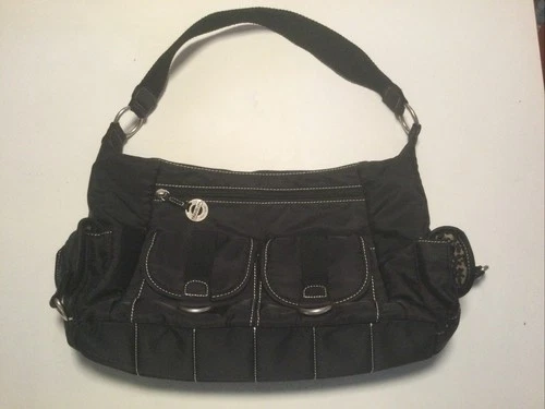 Travelon Anti-Theft Hobo Bag RFID Pocket Black Canvas Medium Size