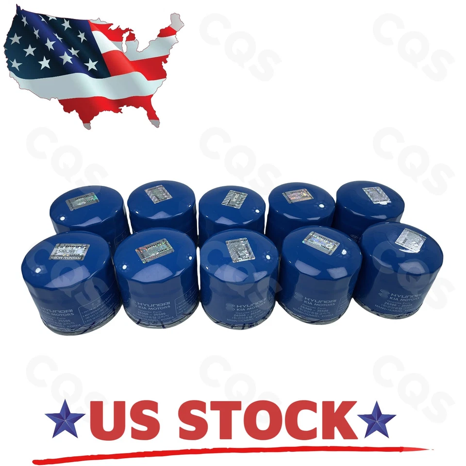 NEW 10PCS GENUINE Engine Oil Filters  for Genesis Hyundai Kia 26300-35505 Foto 2 de 4