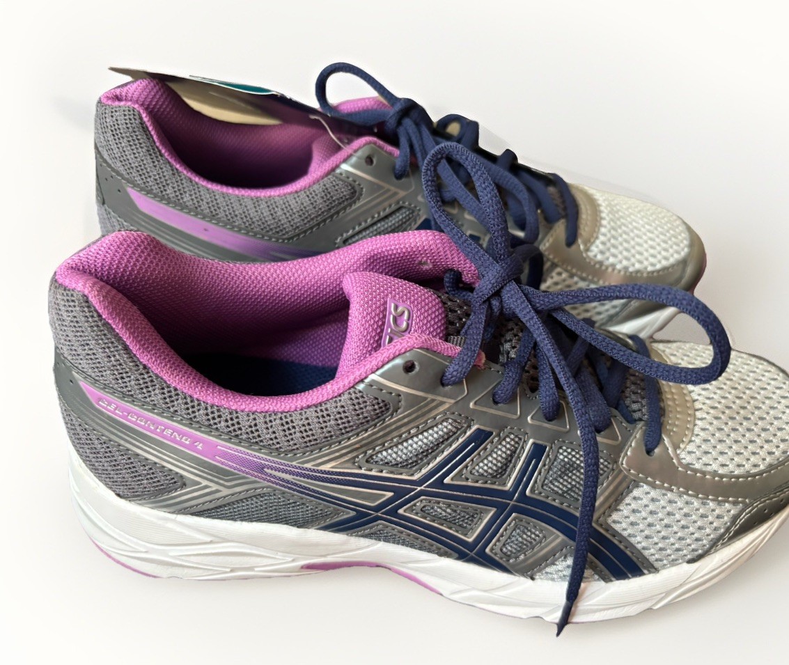 若　4ページ Women's ASICS GEL-Contend 4 Running Sneaker Silver Purple Graphite