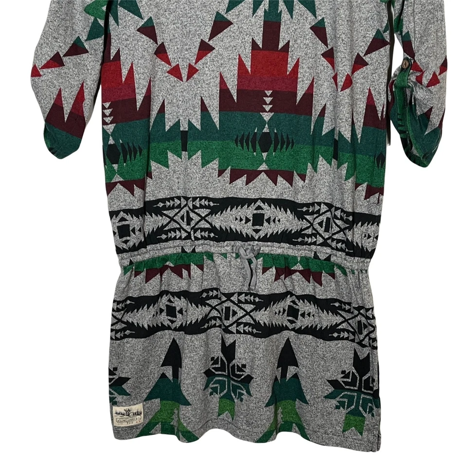 Vestido Ralph Lauren Niñas L 12 14 Gris Manga Corta Estampado Informal Algodón Foto 3 de 4