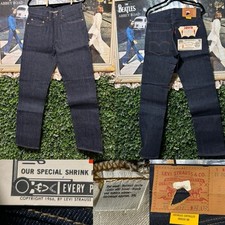 Vintage Levis 505 0217 Vintage Red Tag Men 32x32 Blue Denim Jeans NWT 1966