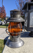 DENVER & SALT LAKE RAILROAD BELL BOTTOM RAILROAD LANTERN AMBER GLOBE