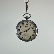 Molnija Vintage pocket watch Soviet USSR Original on a chain RARE Serviced