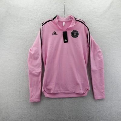 Adidas Inter Miami CF Mens Medium Quarter Zip Training Top Pink Black Soccer