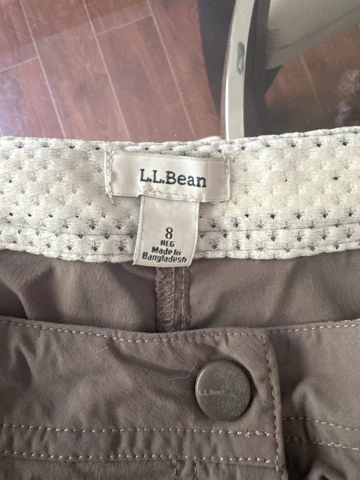 Pantalones cortos LL Bean para mujer 10 repelentes al agua confort sendero camping cabina senderismo Foto 3 de 3