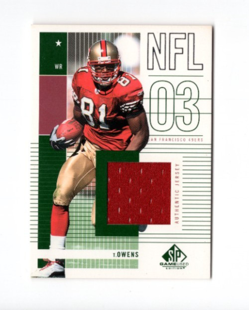 2003 Upper Deck SP Game-Used Jersey Card Terrell Owens 49ers #145