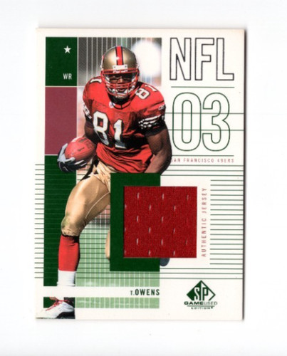 2003 Upper Deck SP Game-Used Jersey Card Terrell Owens 49ers #145