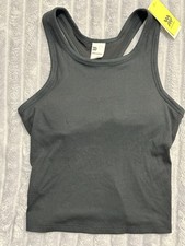 All in Motion Women's Support Ribbed Racerback Tank Top Black S Moisture Wicking