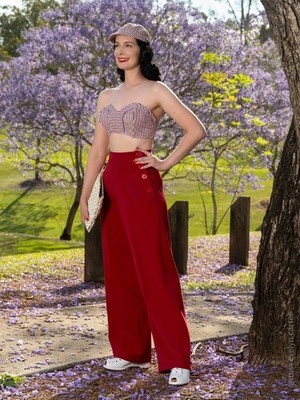 Vivien of Holloway Katharine Trousers Ruby Soft