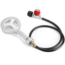 High Pressure Cast-Iron Propane Burner Head,Round Burner Head with 20 PSIG Ad...