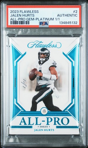2023 Flawless All-Pro Gem Platinum 1/1 Jalen Hurts PSA JW1