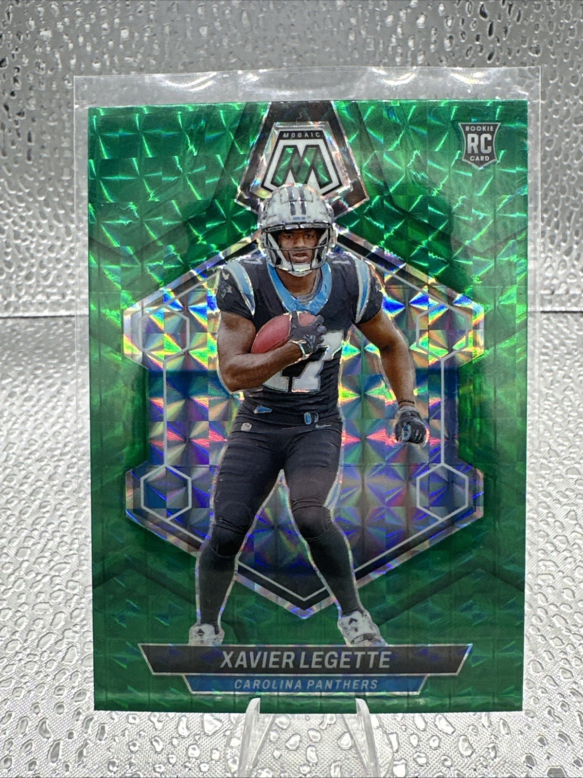 2024 Panini Mosaic - Rookies Xavier Legette #332 Green Mosaic Prizm (RC)