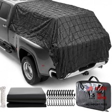 Cargo Net for Pickup Truck Bed, XXL Waterproof Truck Bed Tarp Cover & Net