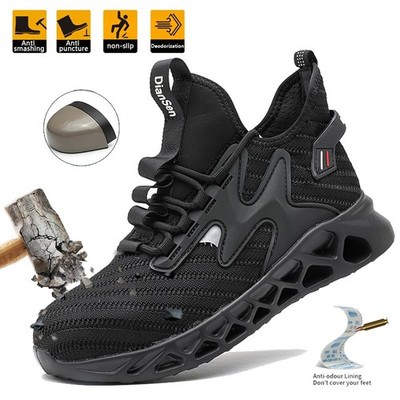 Men Safety Work Sneakers Steel Toe Cap Anti Smash Shoes Botas Seguridad Industri