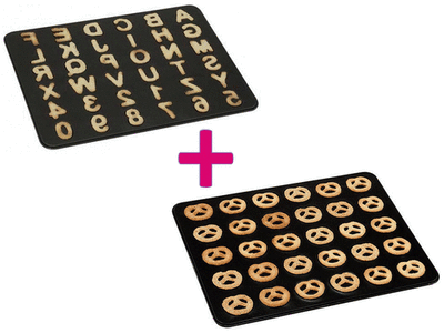 Zenker Buchstaben-Zahlen-Backblech + Brezel-Backblech inkl. 2Schaber neu & OVP 