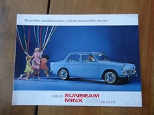 1965 Sedan Sunbeam Minx 1600 de Luxe Sales Brochure french Rare