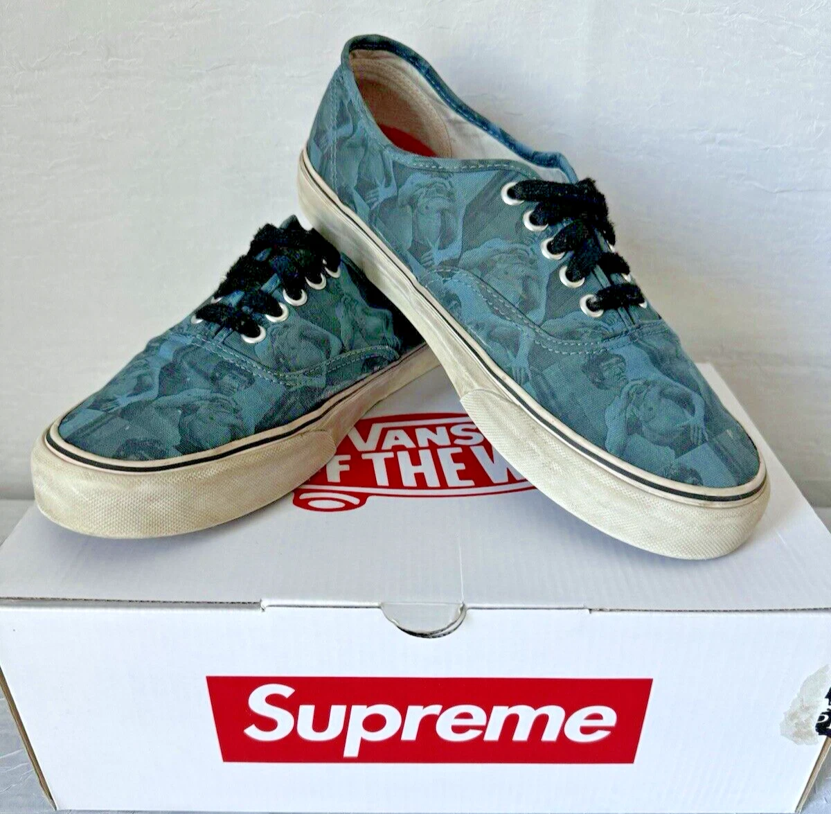 VANS x SUPREME BRUCE LEE BLUE Authentique Pro 8,5 Homme AVEC BOITE D’ORIGINE