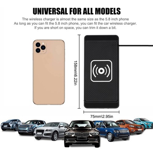Car Wireless Fast Charger Charge Pad Dock Dashboard Mount Non-slip Silicone Mat - Picture 3 of 10