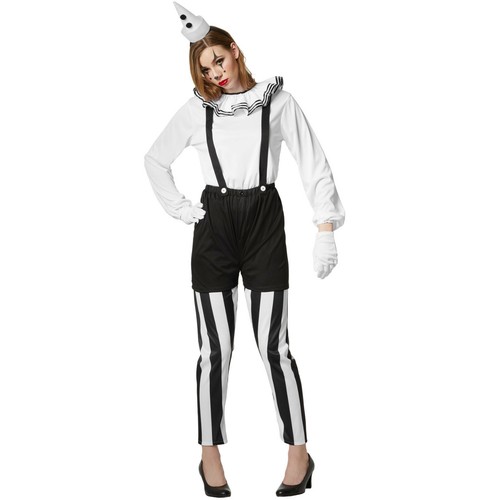 Costume Clown Donna Adulti Pantaloni Blusa Carnevale Halloween Feste Teatro  | eBay