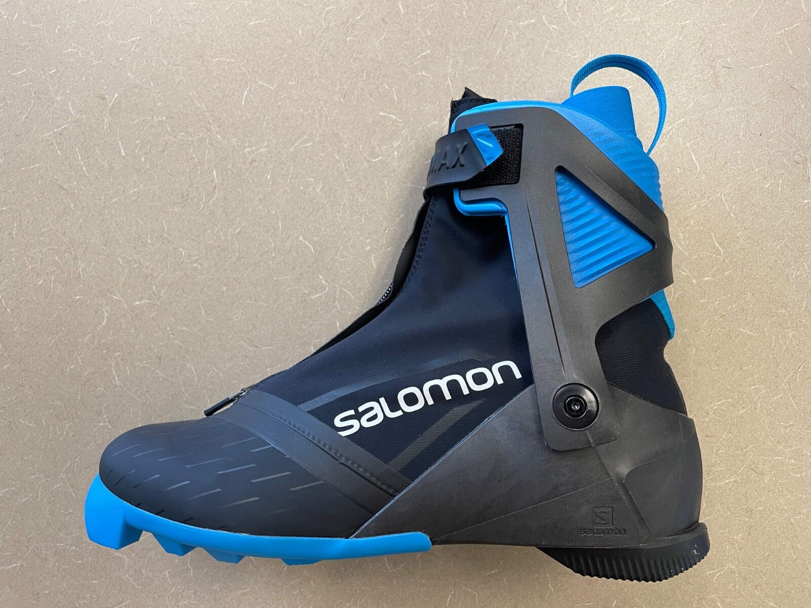 Scarponi da sci nordico nuovi con scatola Salomon S MAX CARBON SKATE unisex pattinaggio US 8 5 EU 42