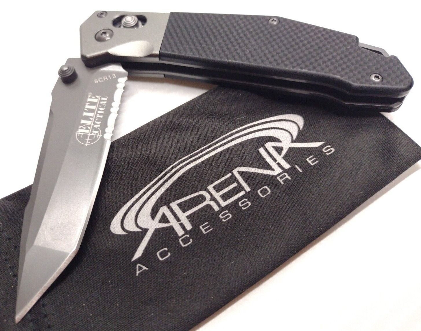 Elite Tactical Tanto Ball Bearing Pivot Manual Axis Lock Pocket Knife G10 8Cr13