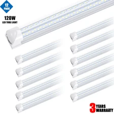 12Pack 8FT 120W LED Tube Light Fixture T8 LED Shop Light Warehouse Garage Light