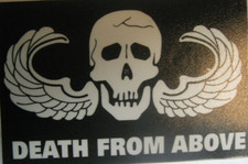 AIRBORNE PARATROOPER DEATH FROM ABOVE DECAL STICKER
