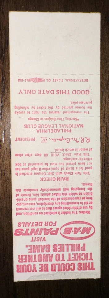 MIKE SCHMIDT 3 HR Game 7/7/1979 Full Ticket Stub Auto Signed Phillies vs Giants - Image 2 of 2