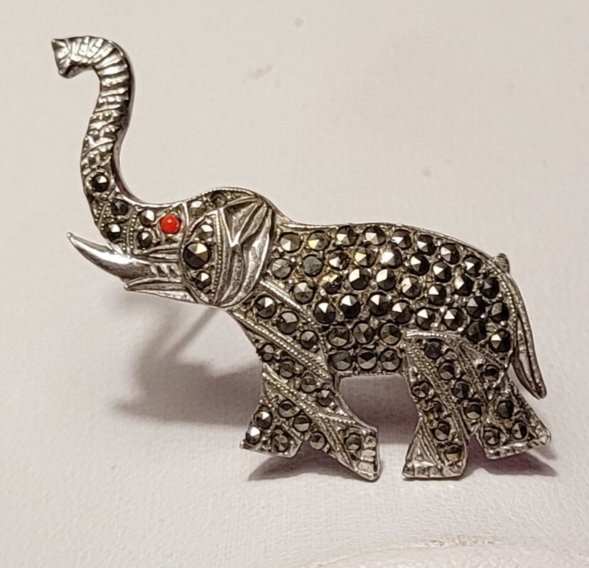 Broche Vintage En Forme D'éléphant - Argent - Marque Mexico - Occasion