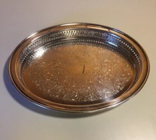Vintage WM Rogers Oval Silverplate Reticulated 11.5” Gallery Tray 79G