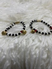 Black and White Baby Bead Bracelets With Bells