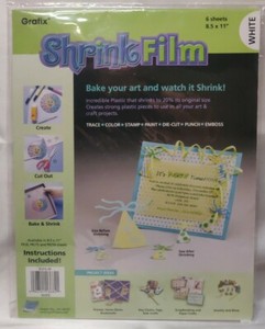 Shrink Film By GRAFIX White 8.5" x 11"~5 Full Sheets & 1 Partial Sheet