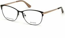 GUESS GU2755 002 Matte Black Metal Optical Eyeglasses Frame 53-15-140 GU 2755 RX